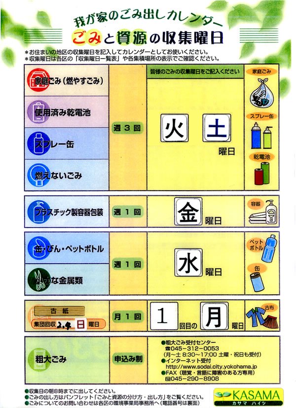 ごみの出し方 | KASAMAハイツ「みるい.NET」